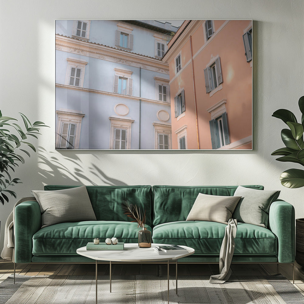 Trastevere in lila en roze | Canvas