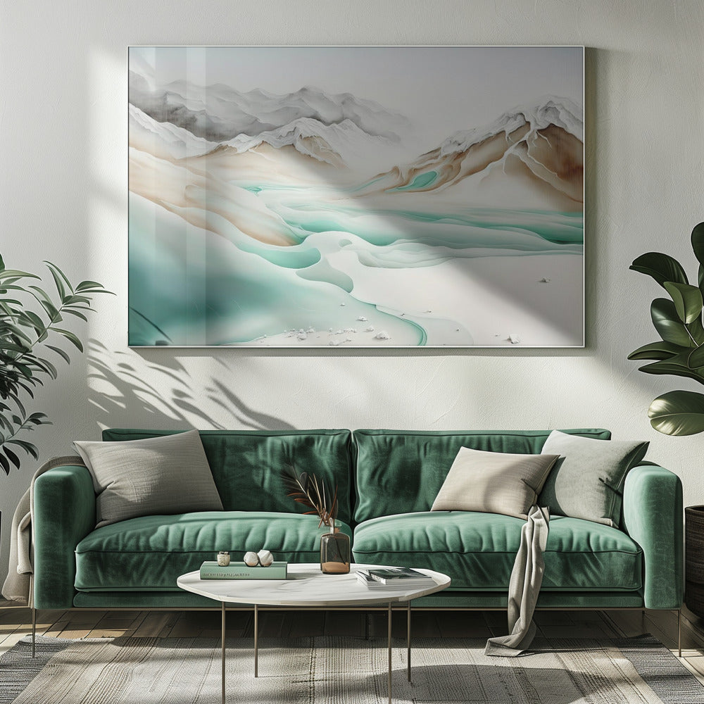 Rustige Alpenstroom | Canvas