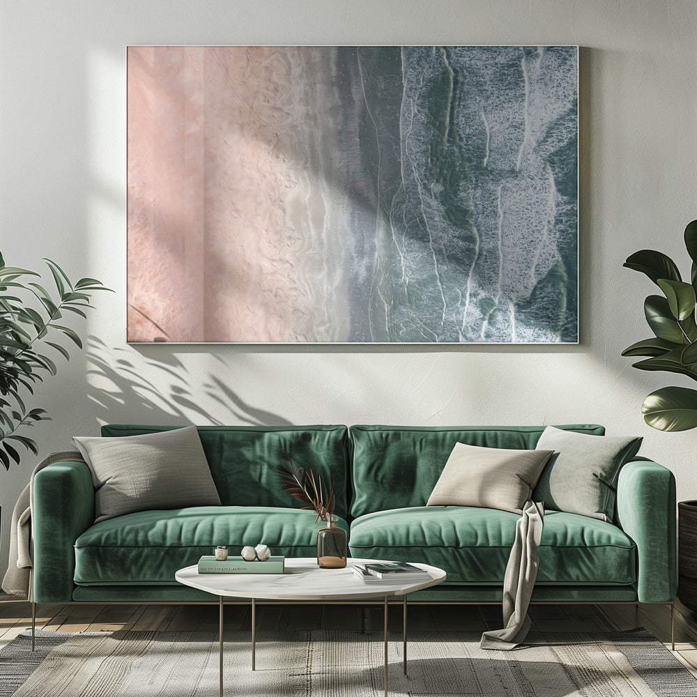 Roze en blauwe kust | Canvas