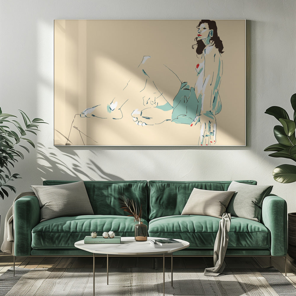 Meisje zittend | Canvas