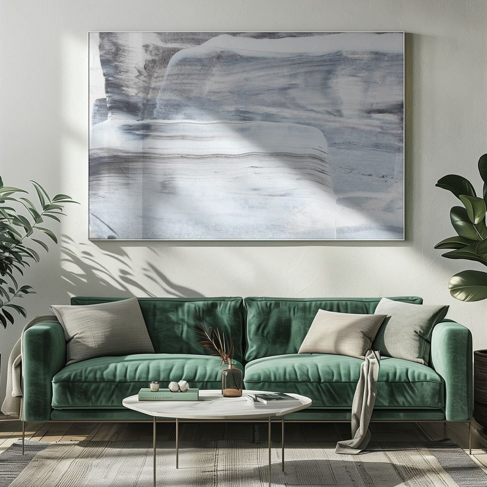 Zwart-witte penseelstreken | Canvas
