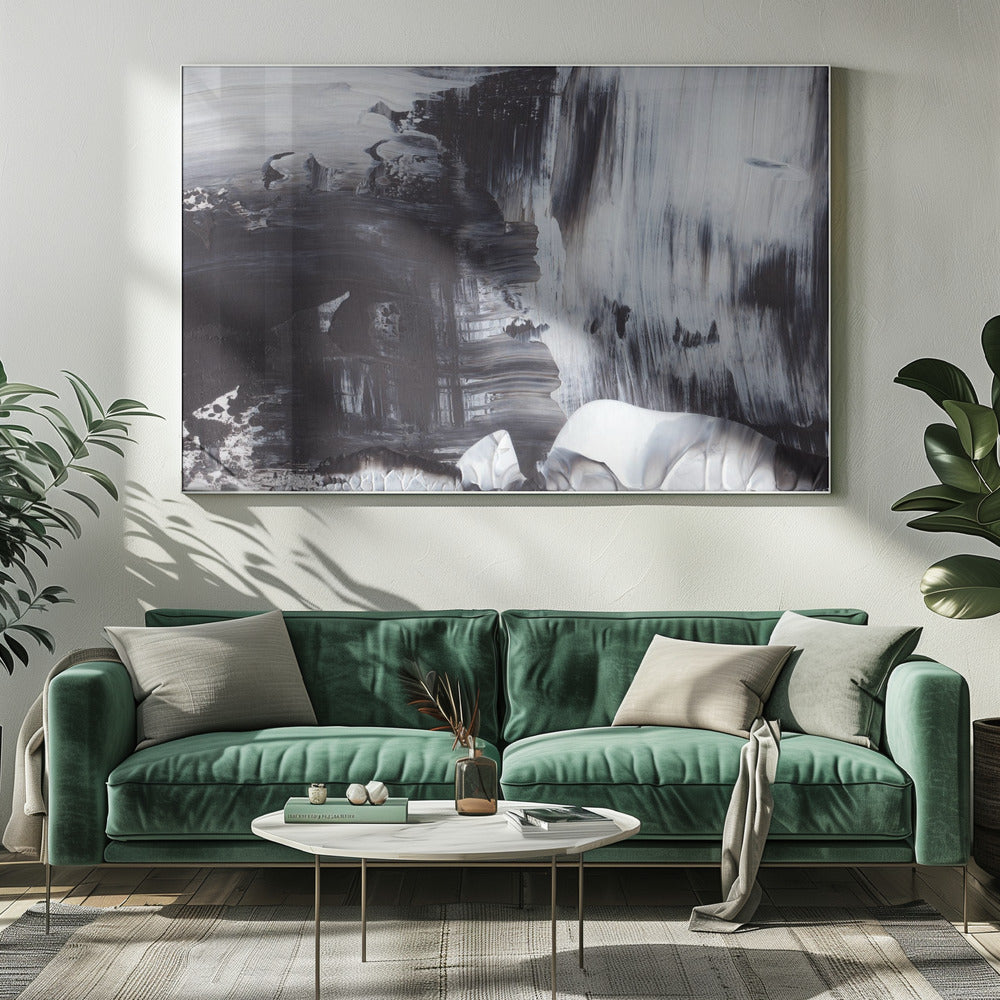 Dynamic Black And White Brushstrokes | Canvas