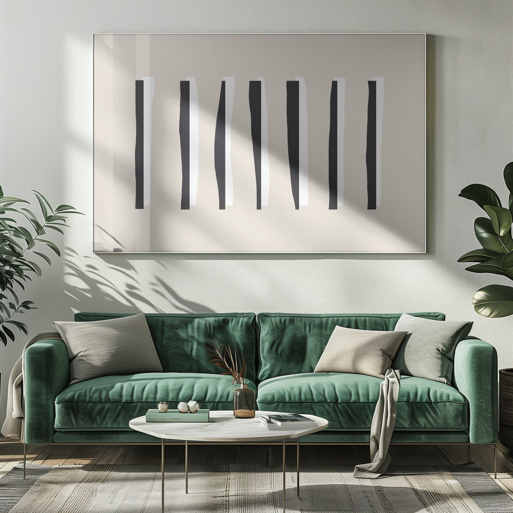 vertical Black And White Stripes | Canvas