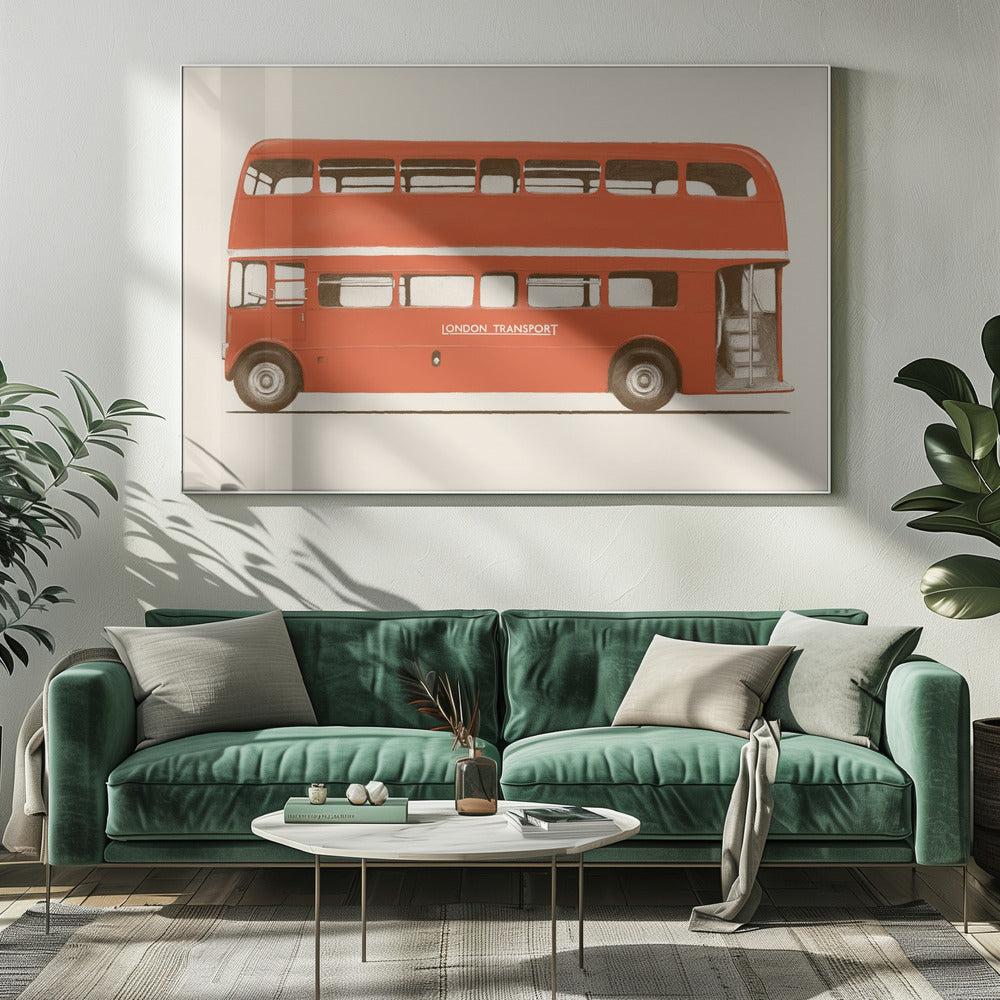 Rode Engelse bus | Canvas