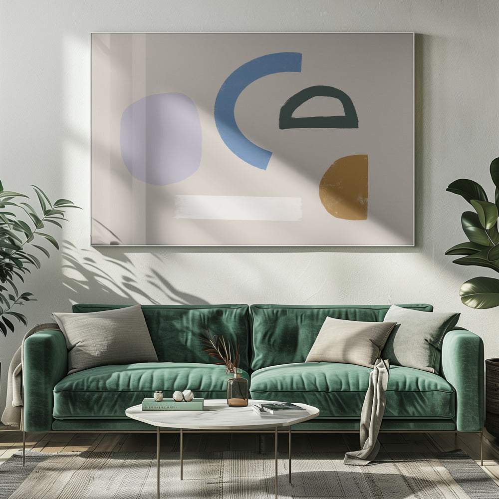 Minimalistische vormen in gedempte kleuren | Canvas