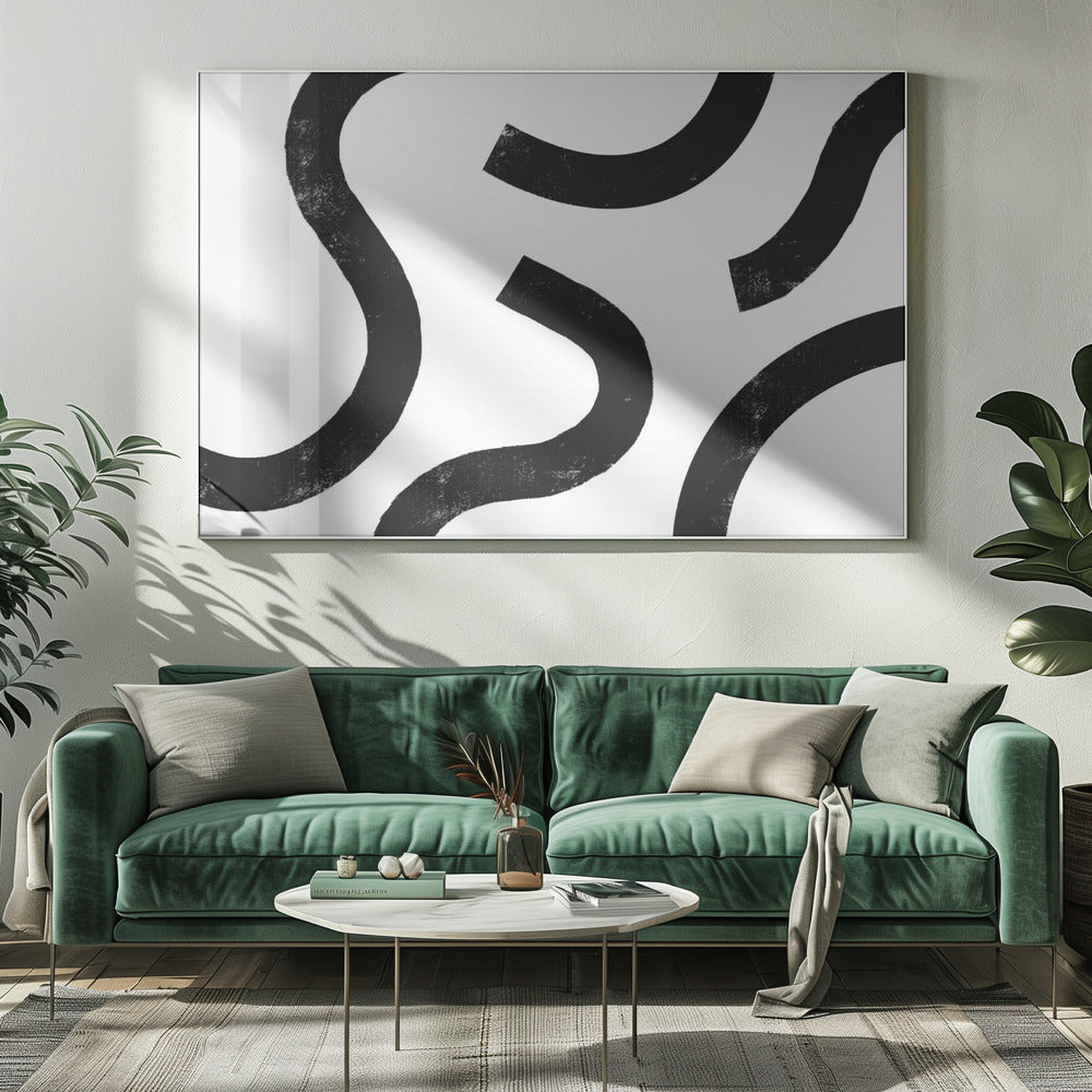 Monochrome curven | Canvas