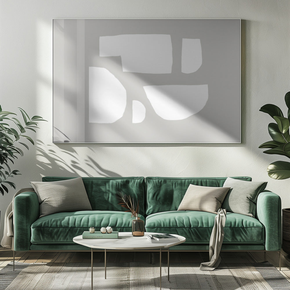 Minimalistische witte vormen | Canvas