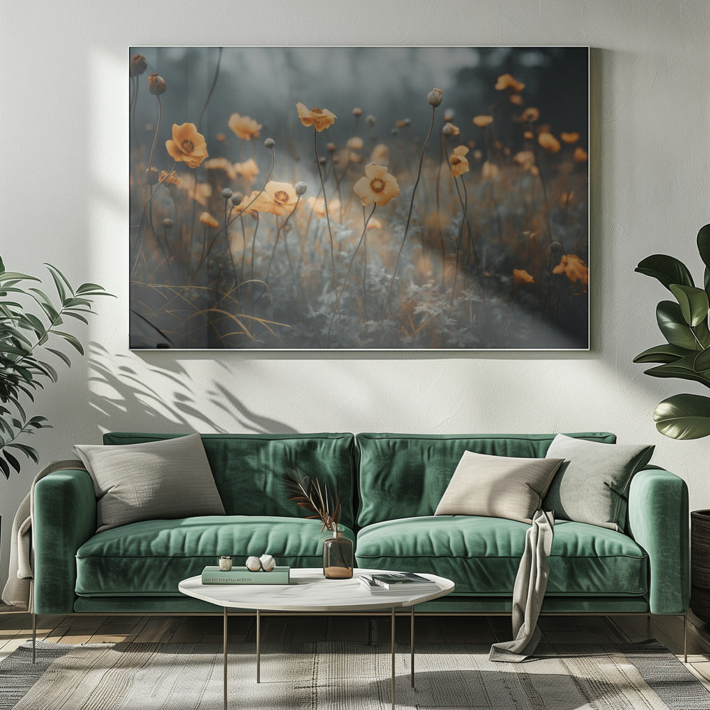 Gouden Klaproos Droom | Canvas