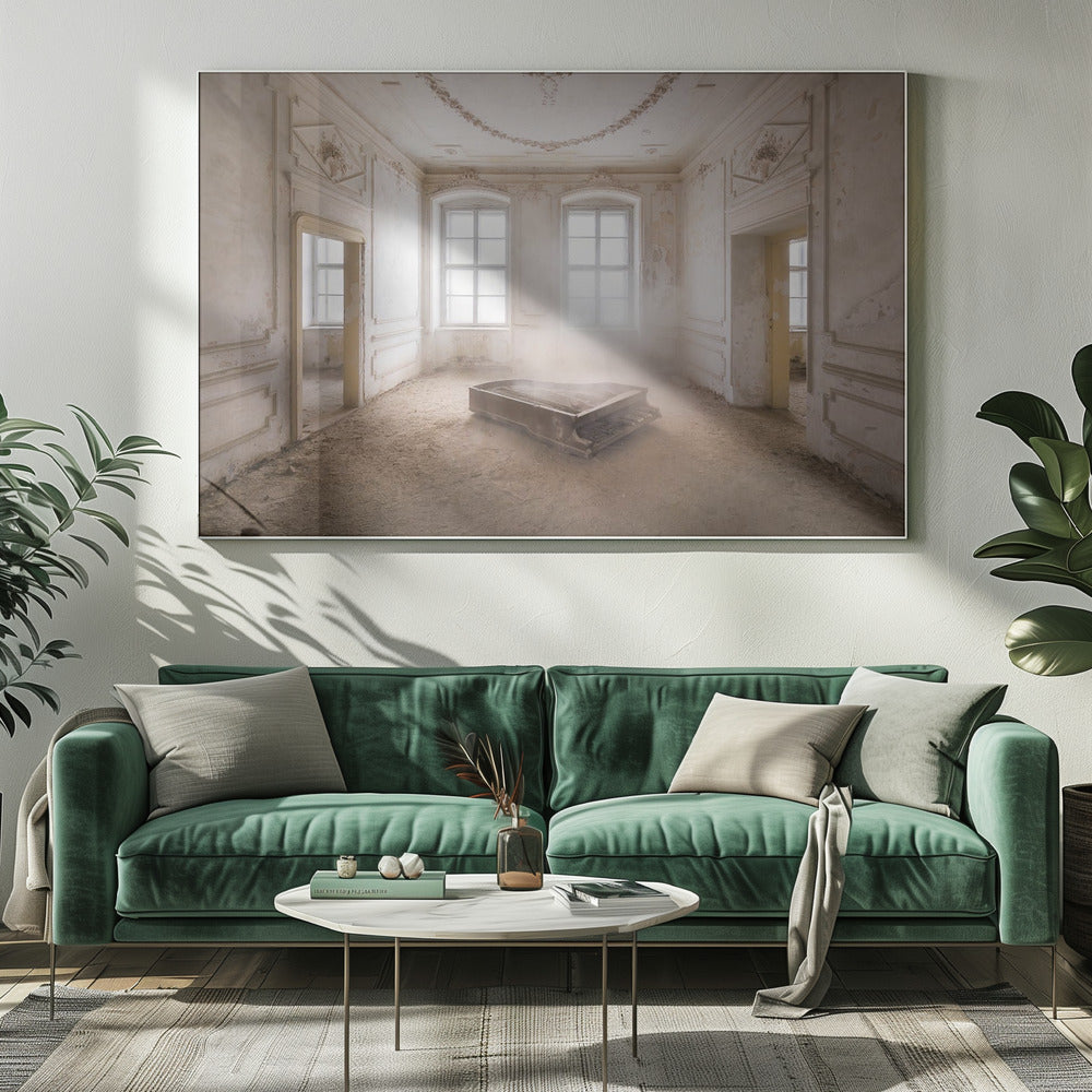Verlaten piano in het stof | Canvas