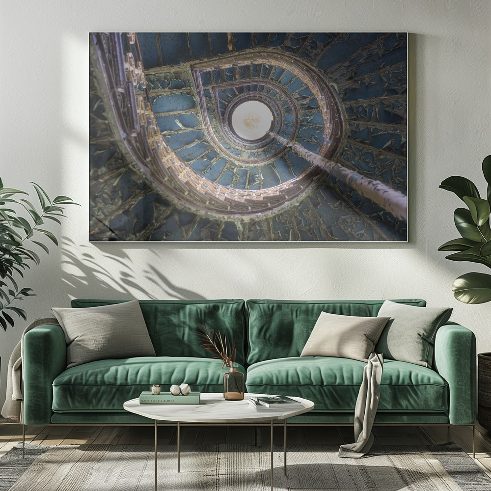 Blauwe trap | Canvas