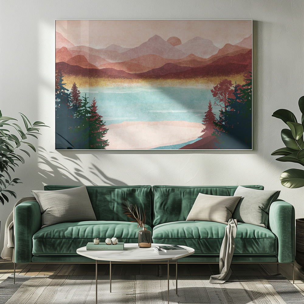 Berg Dageraad Sereniteit | Canvas