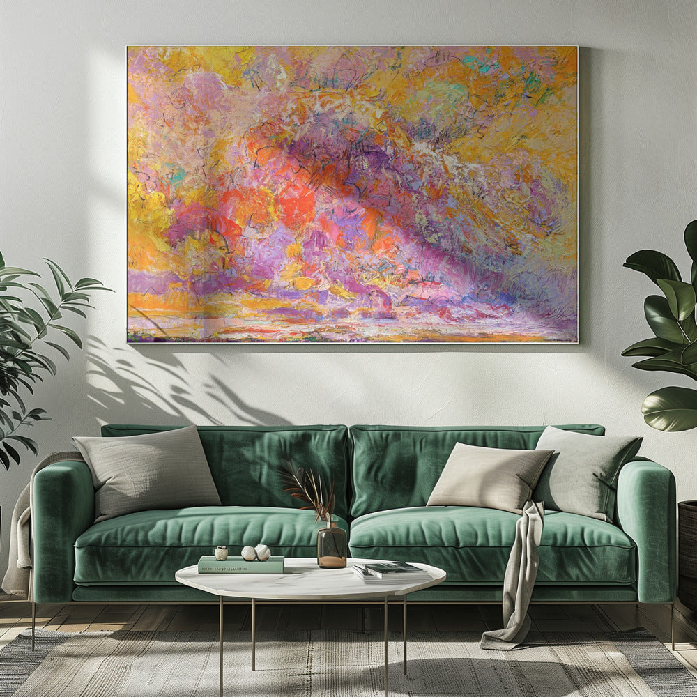 Expressionistisch kleurrijk abstract | Canvas