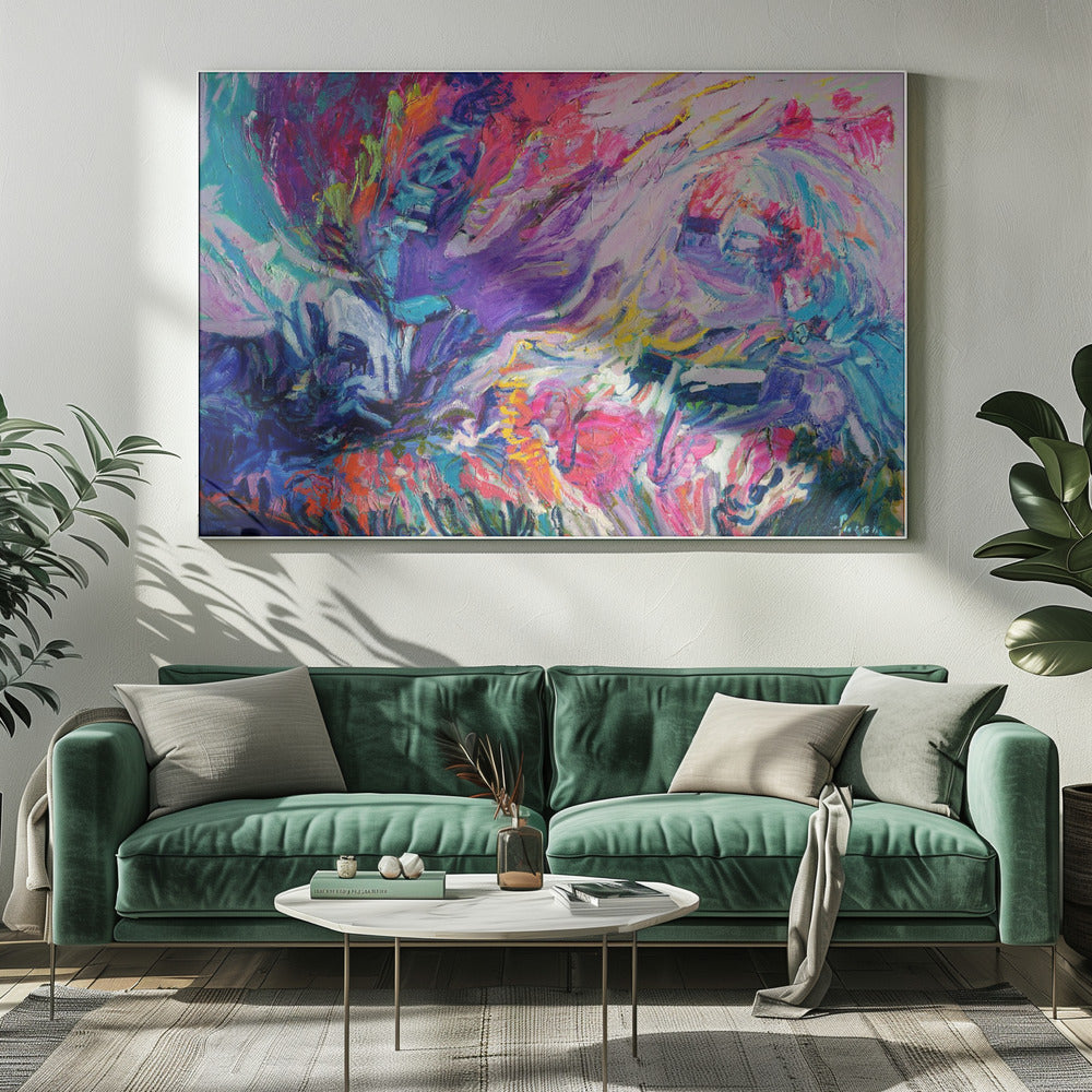 Expressionistisch kleurrijk abstract | Canvas