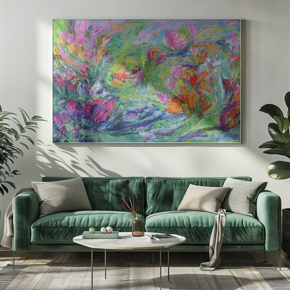 Levendig bloemenlandschap | Canvas