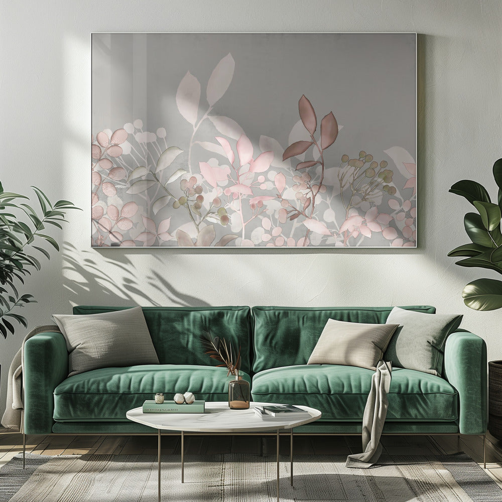 Aquarel Pastel Tuin Roze | Canvas