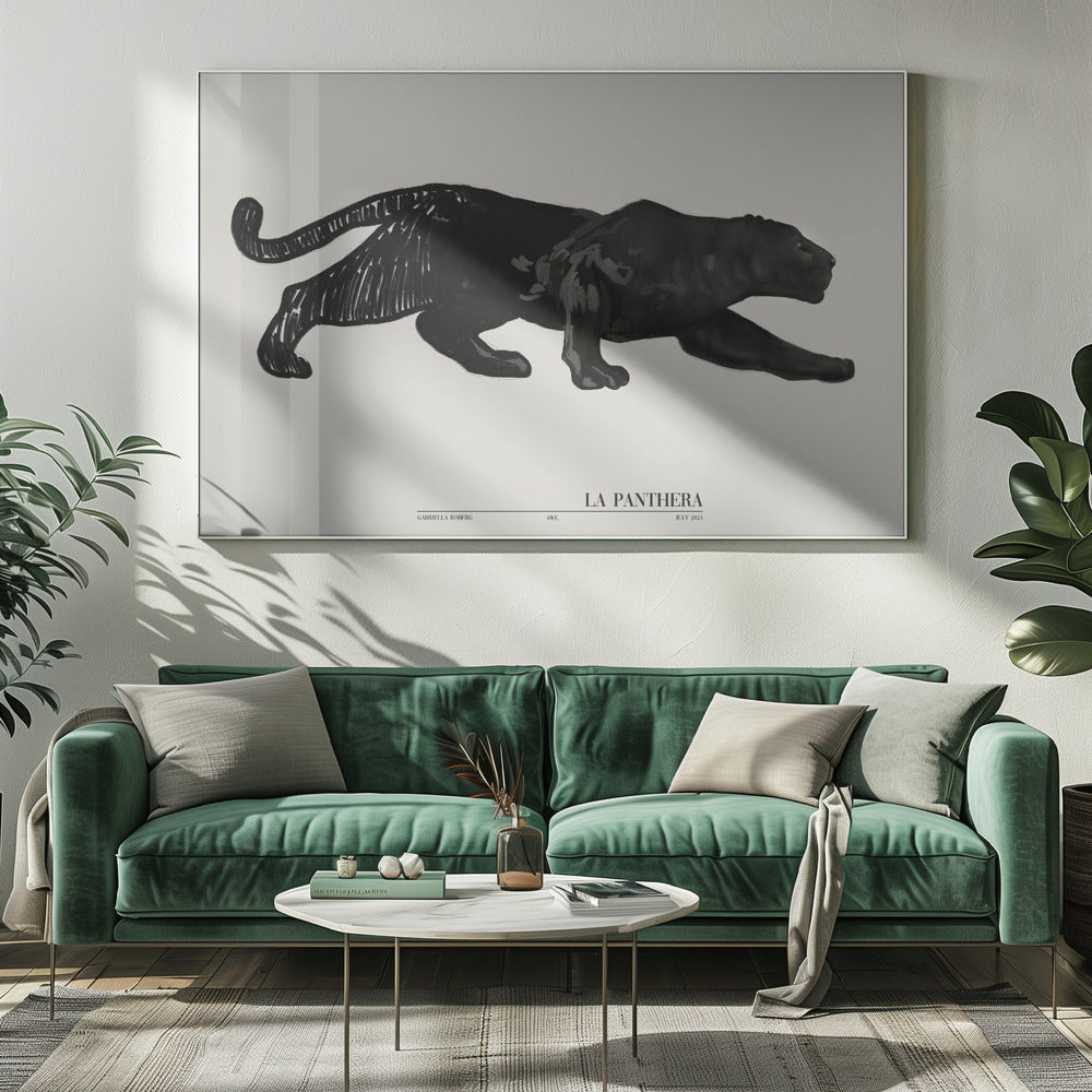La Panthera (zwart) | Canvas