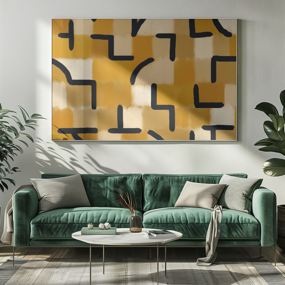 Okerkleurig geruit Blackburn | Canvas