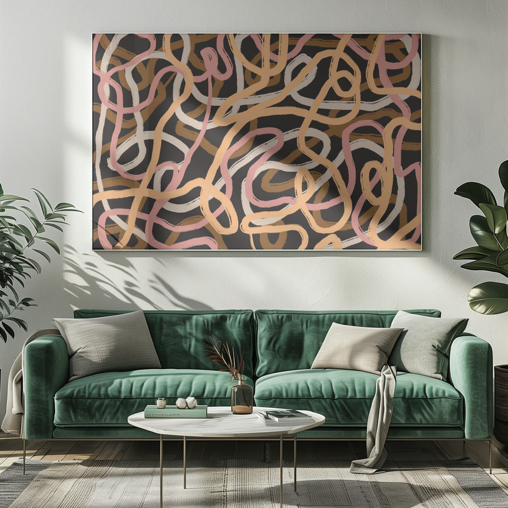 Verwarde reeks kleurrijke lijnen | Canvas