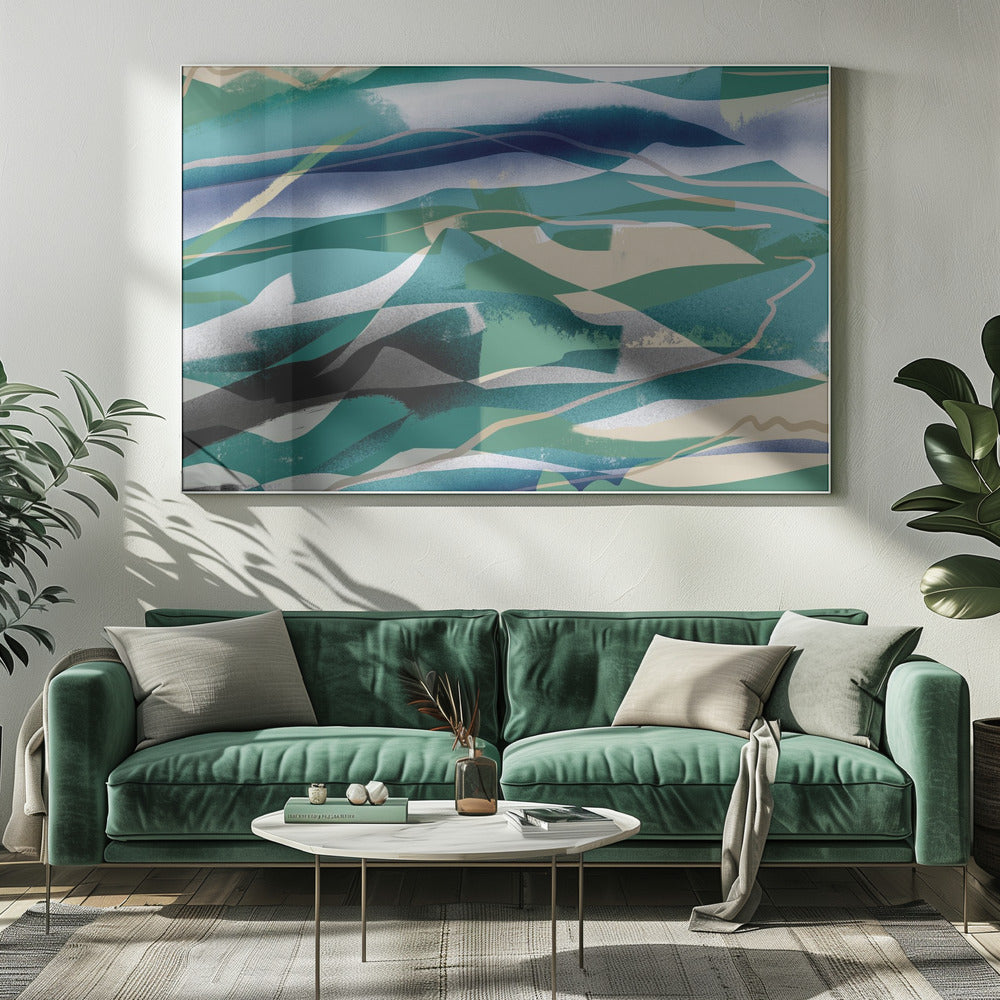Abstractie in landschap | Canvas