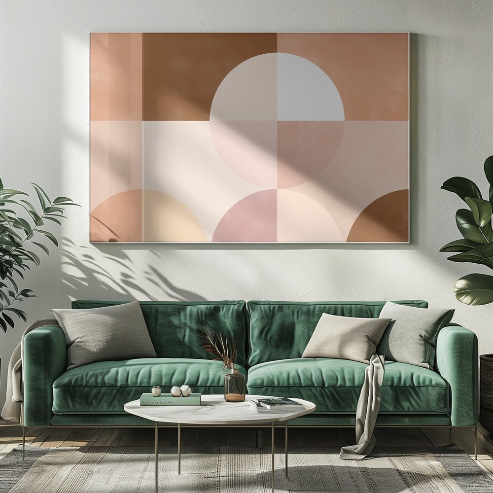 Geometrische vormen met warme aardse tinten | Canvas