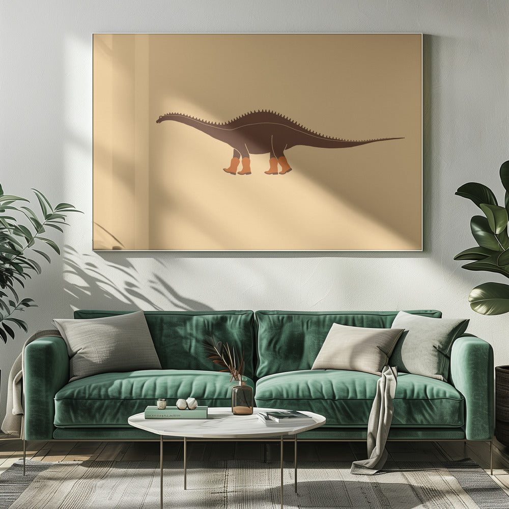 Rebbachisaurus Reba de Cowgirl Dinosaur Textuur | Canvas