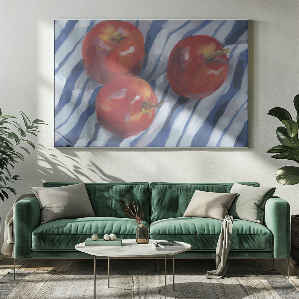 Drie rode appels | Canvas