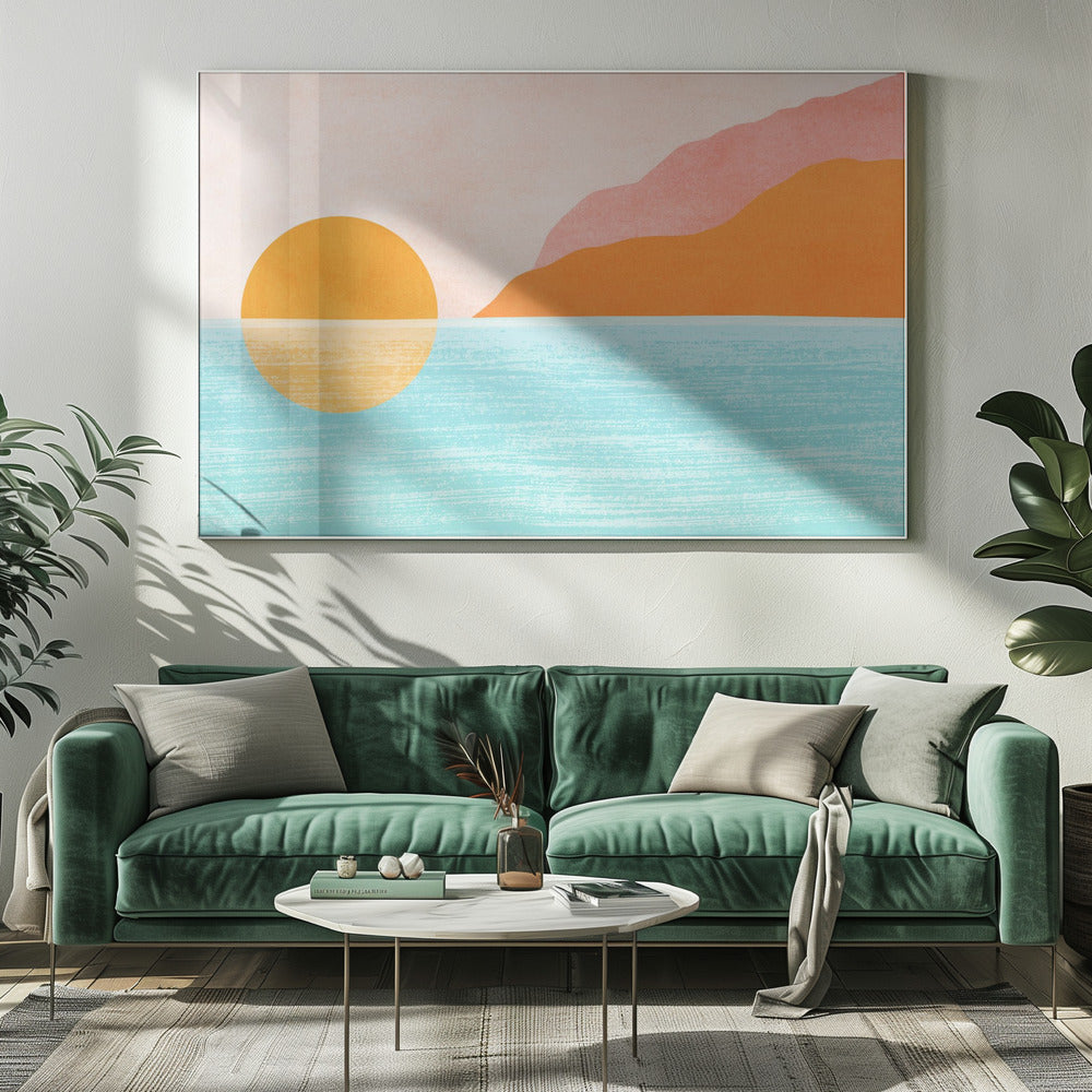 Zonsondergang op het eiland | Canvas