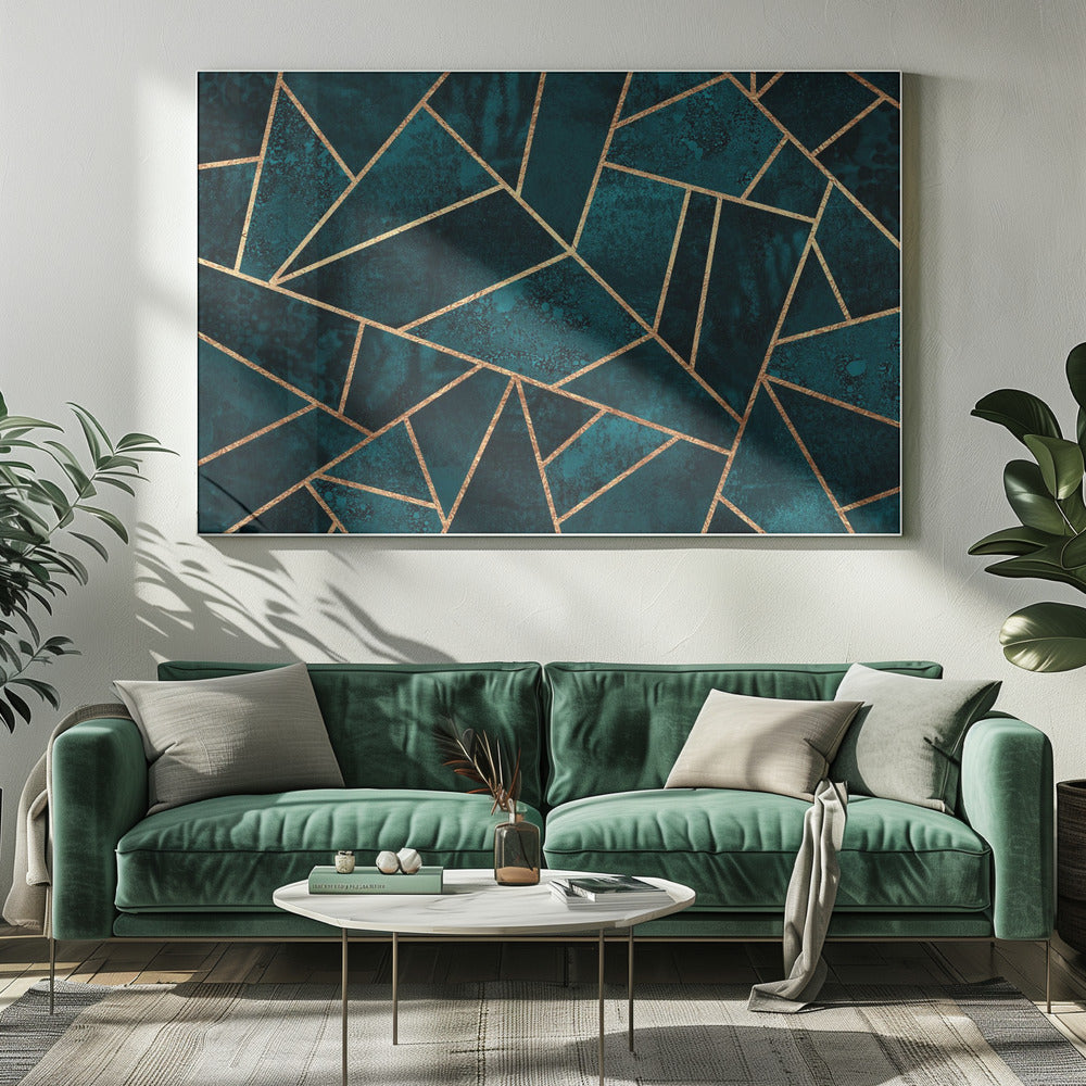 Diepblauwe steen | Canvas