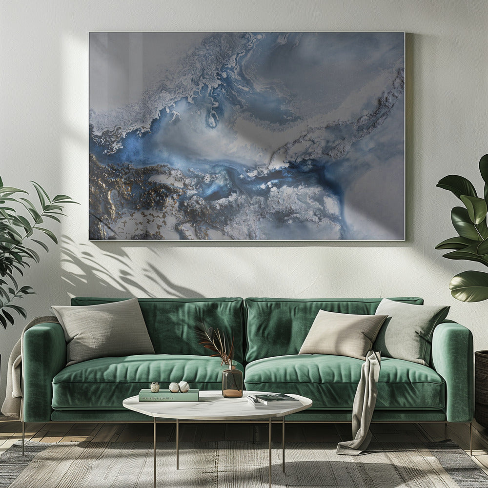 Abstract GRIJSblauw - Arctische wateren | Canvas