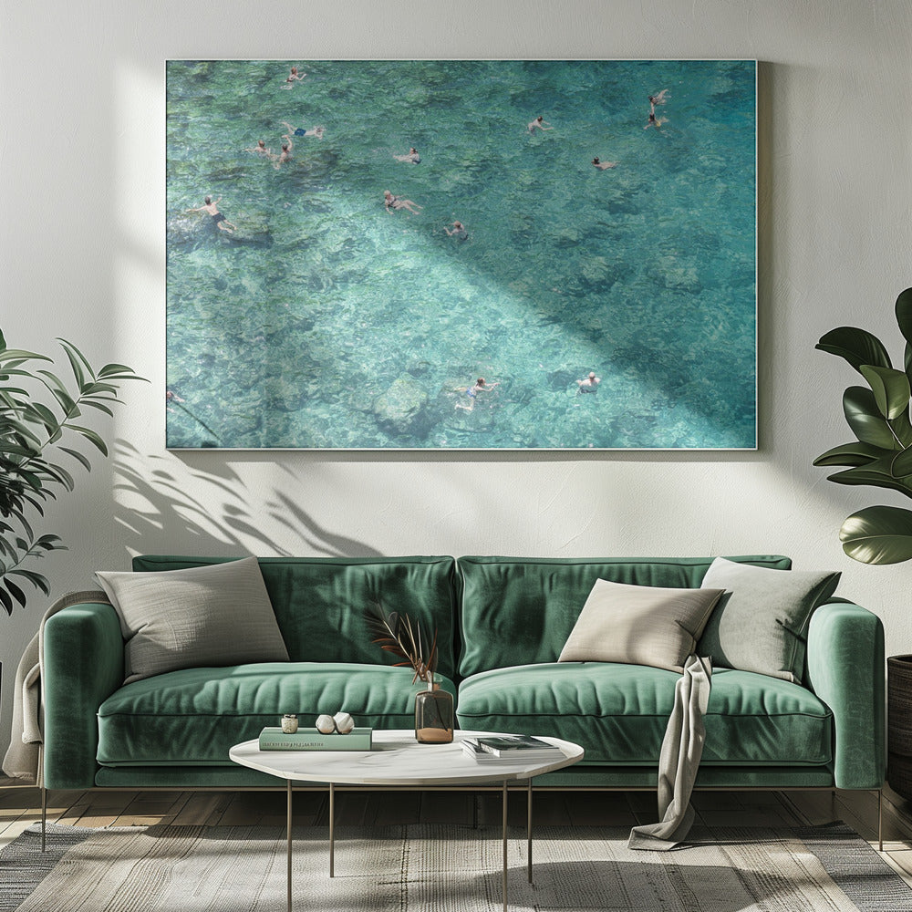 Zwemmen in de zee | Canvas