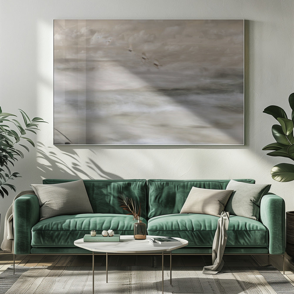 Zwanen boven zee | Canvas