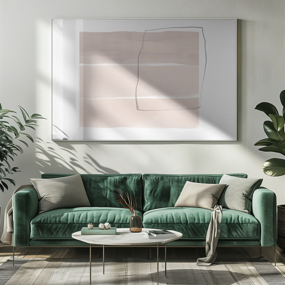 Soft Beige Tones With Horizontal Bands | Canvas