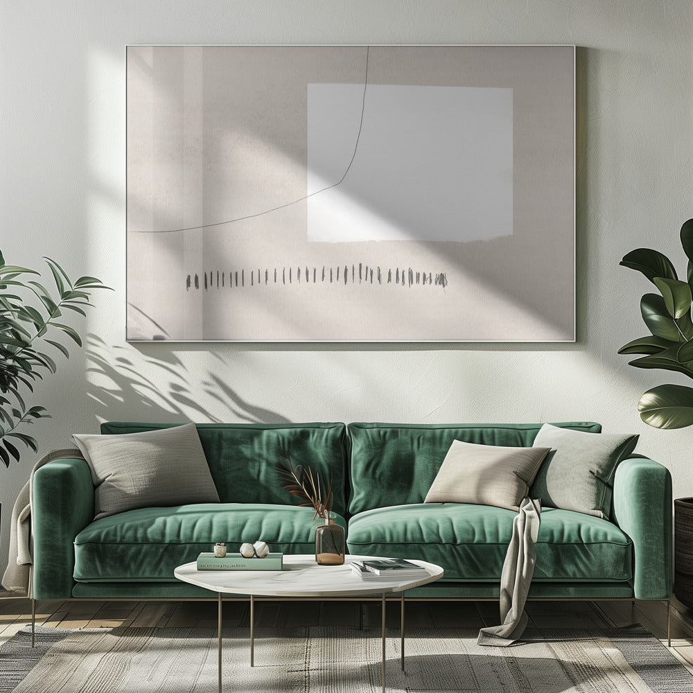 Witte rechthoek contrasterend | Canvas