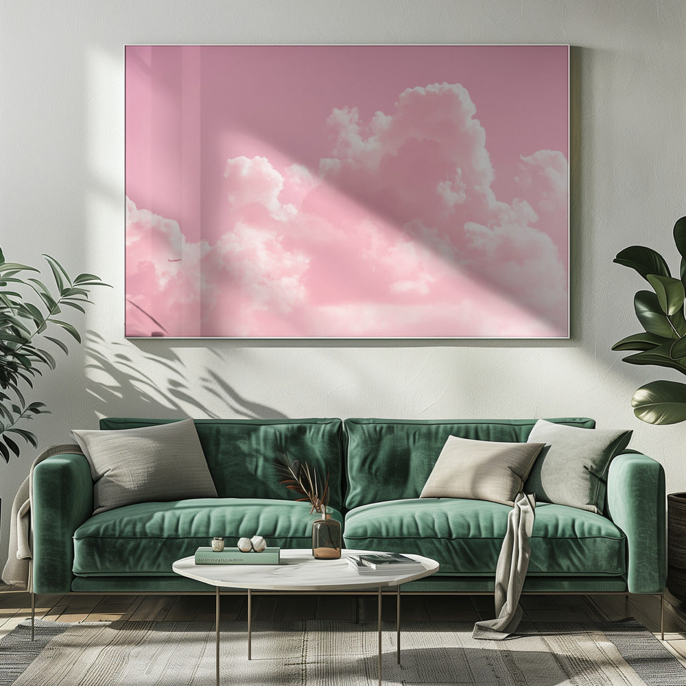 Bewolkt met een vleugje roze | Canvas
