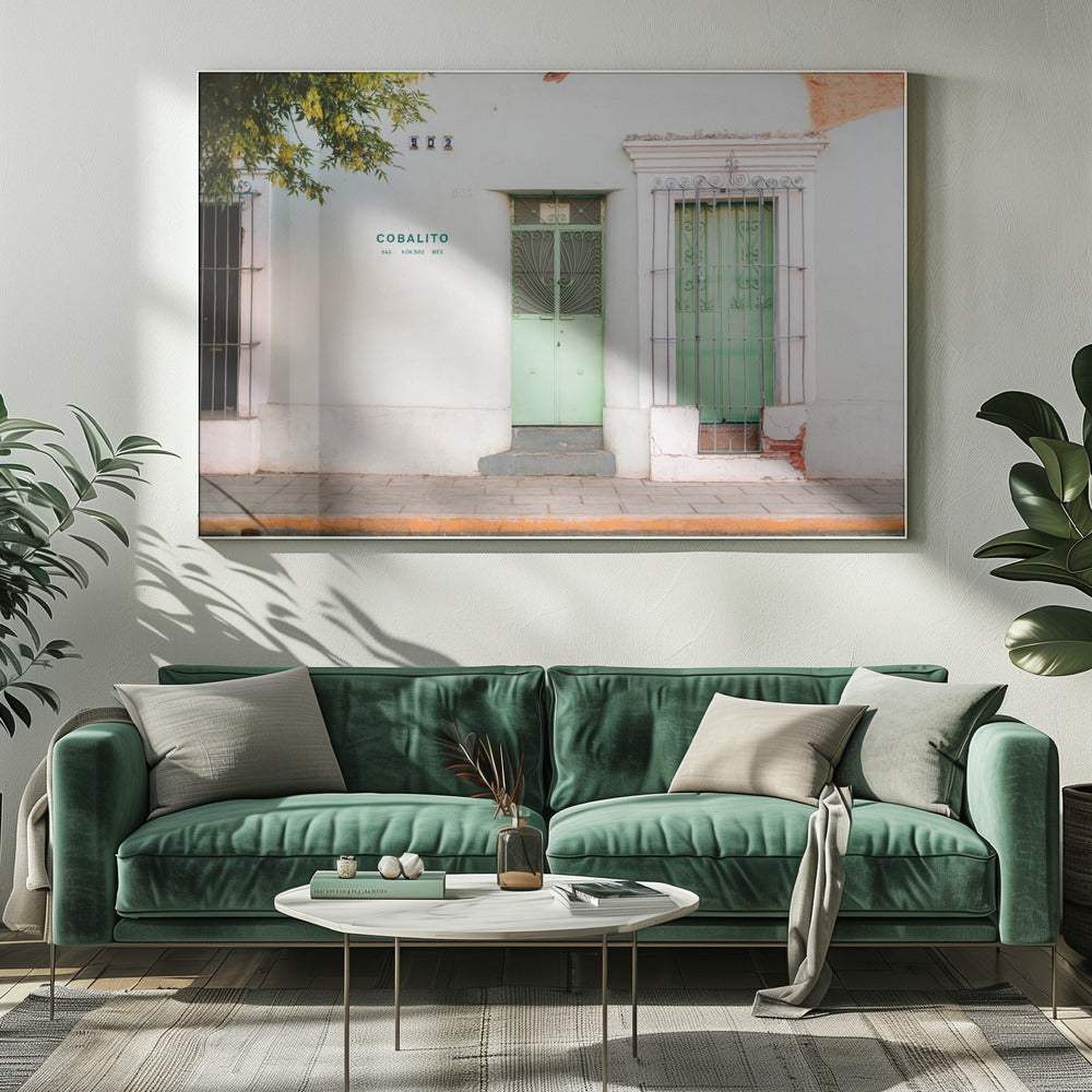 Oaxaca-straat | Kleurrijke pastelkleurige Mexicaanse fotografie | Canvas