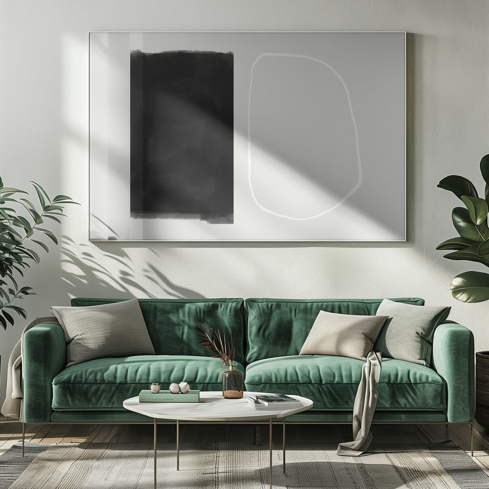 Solid Black Rectangular Shape | Canvas
