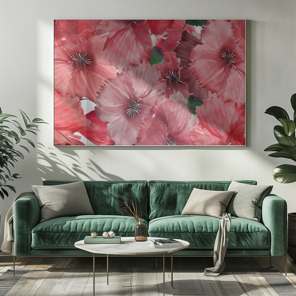 Grote rode bloemen 2 | Canvas