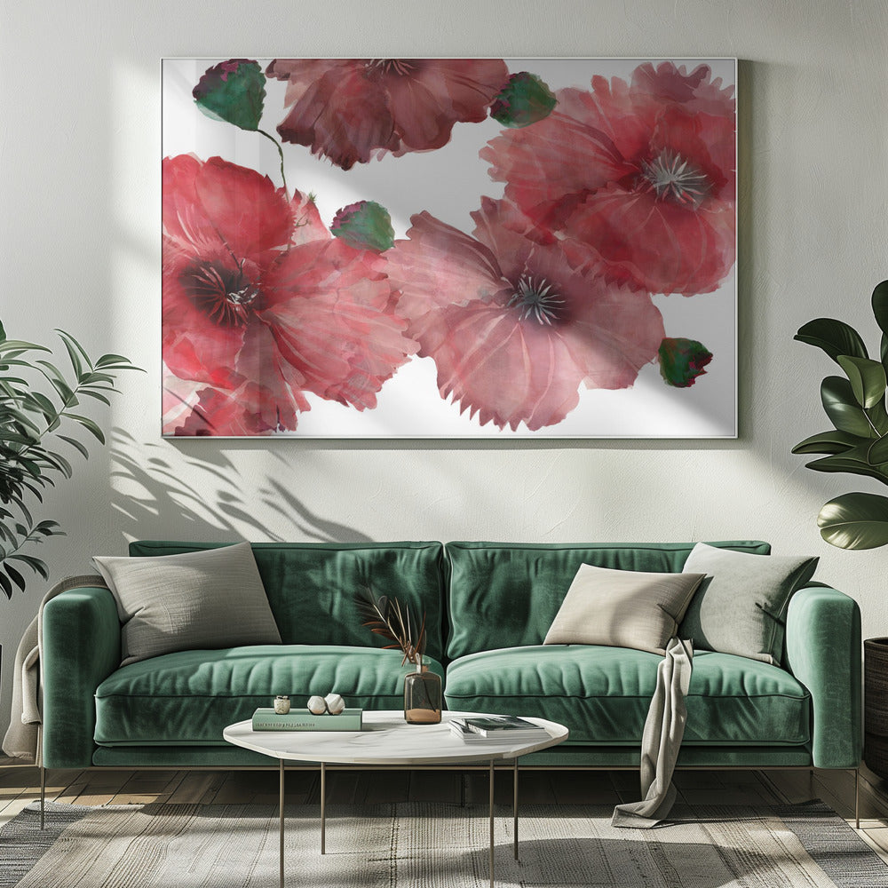 Grote rode bloemen 1 | Canvas