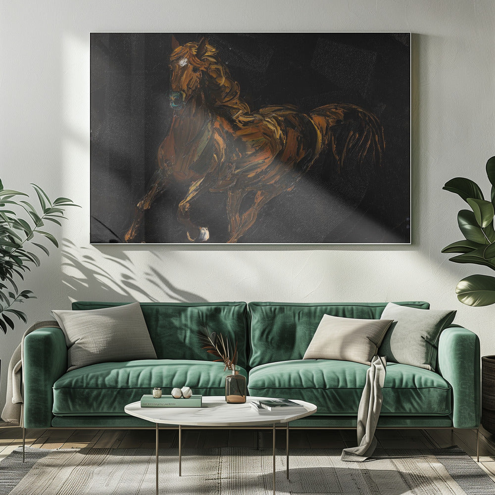 Een bruin paard | Canvas