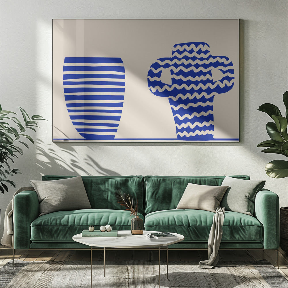 Blauwe vazen | Canvas