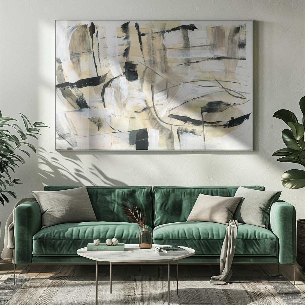 Black and White Textured Shapes 4 | Canvas
