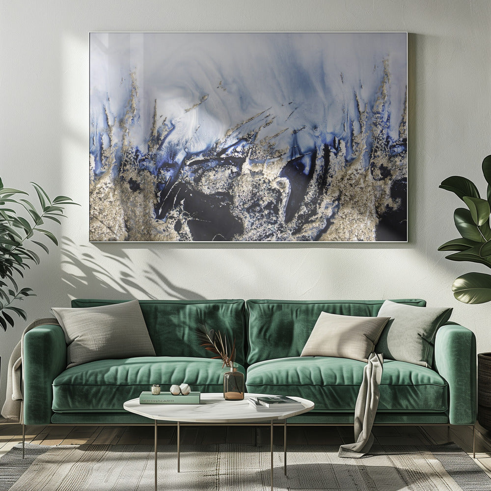 Dramatische kunst - Gouden rotsen | Canvas