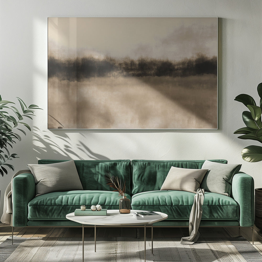Abstract landschap in aardse tinten. | Canvas