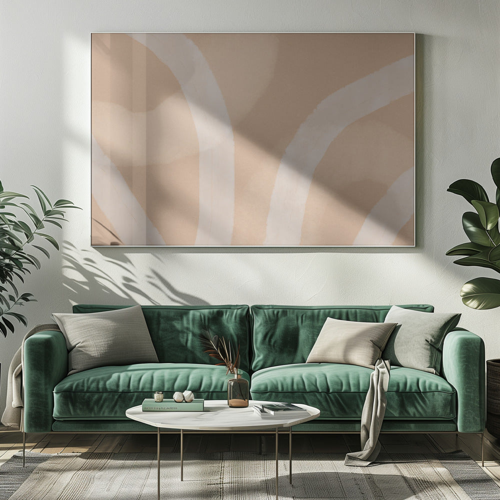 Neutrale abstracte aquarel. Minimalistisch in pastelkleuren nr. 5 | Canvas