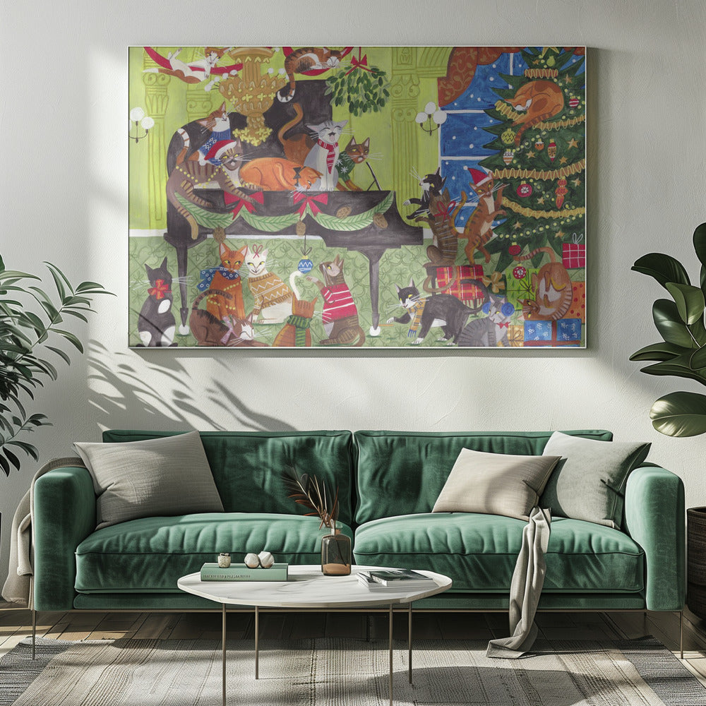 Cats playing piano | Canvas