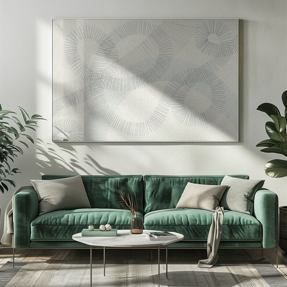 kalmerende essentials Curved Lines blauw | Canvas
