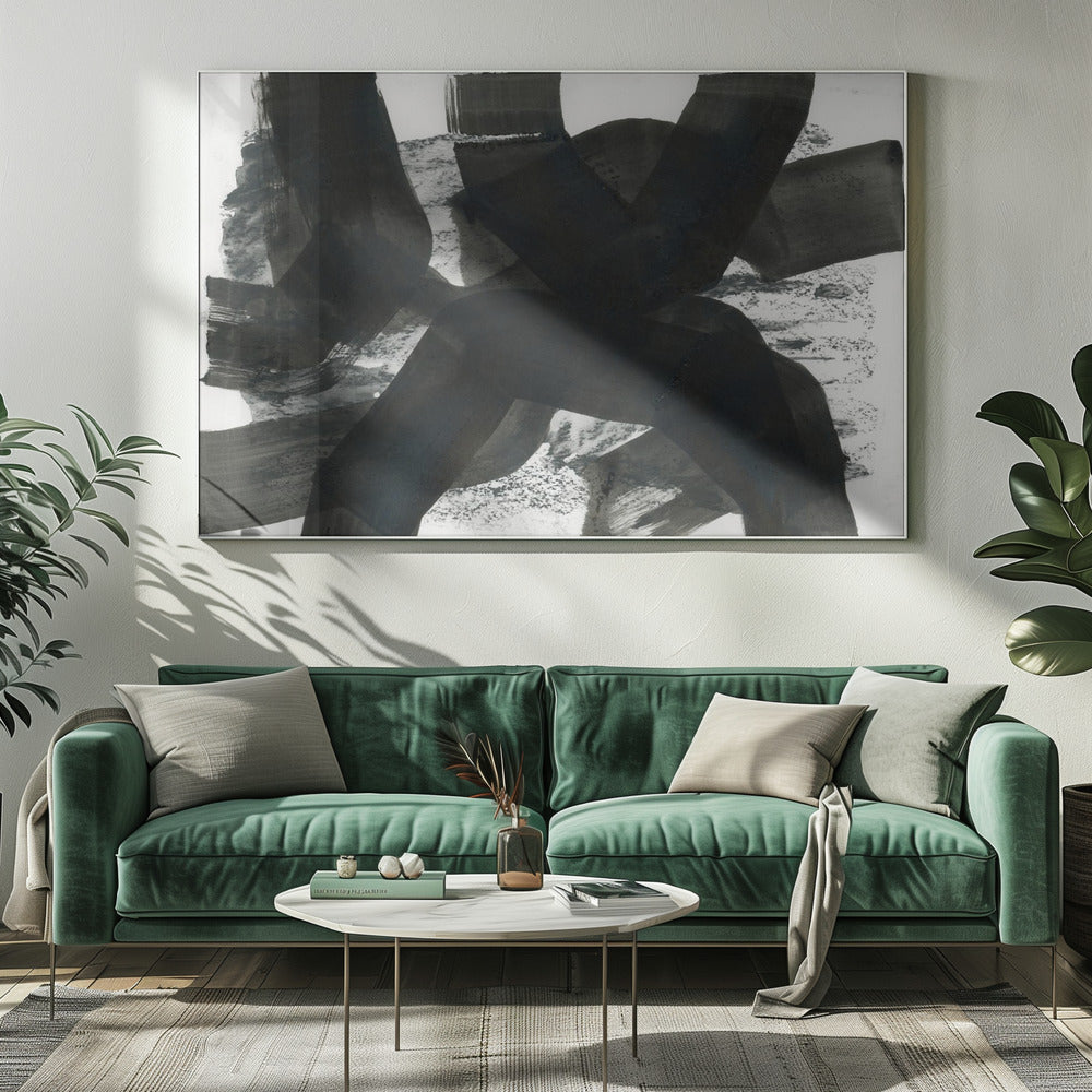Zwarte textuurbijeenkomst 3 | Canvas