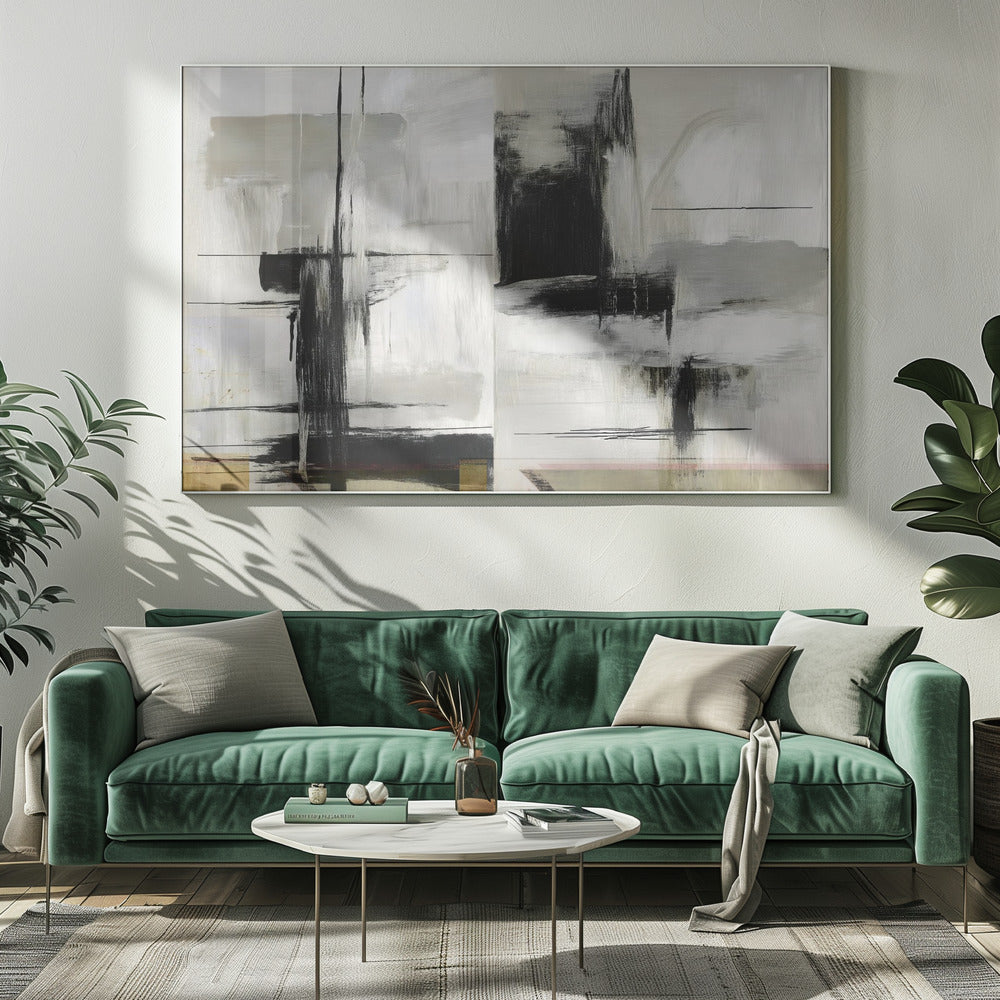 Heden Toekomst Zwart-wit Abstracte Texturen 1 | Canvas