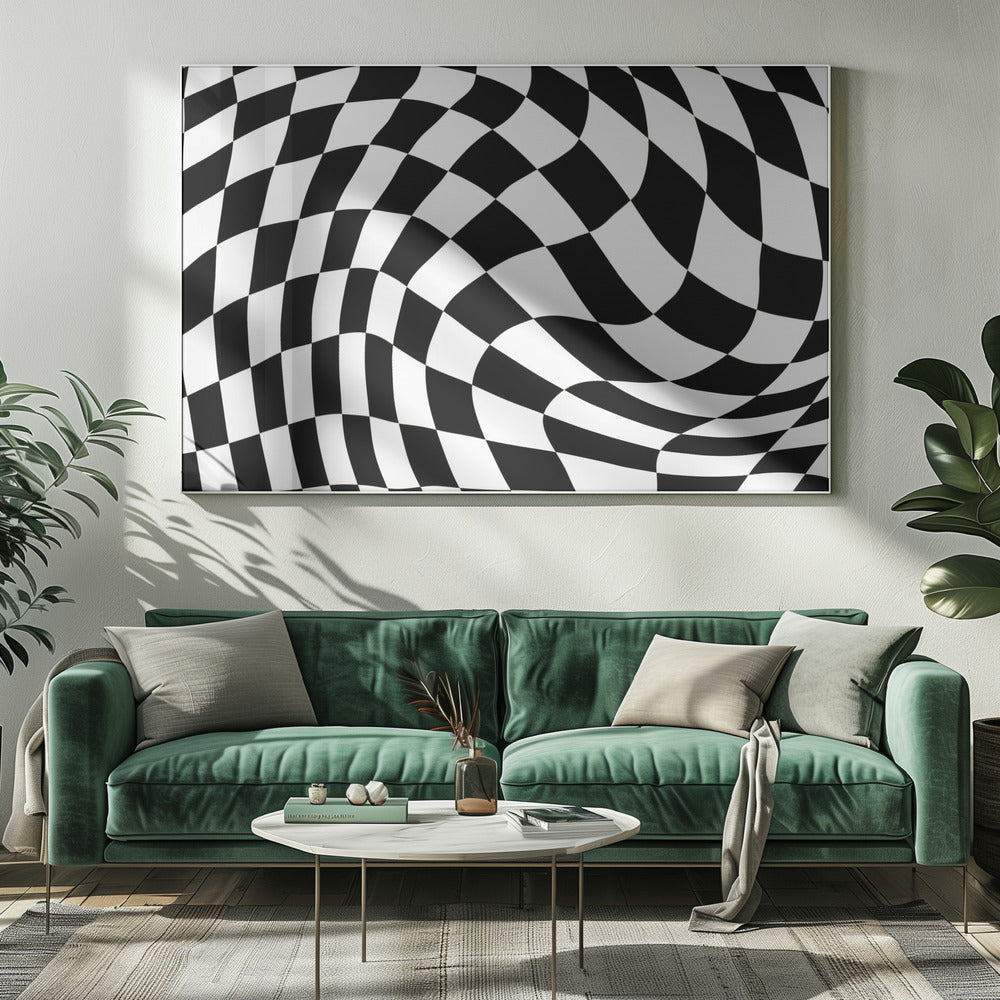 Dambord zwart-wit | Canvas