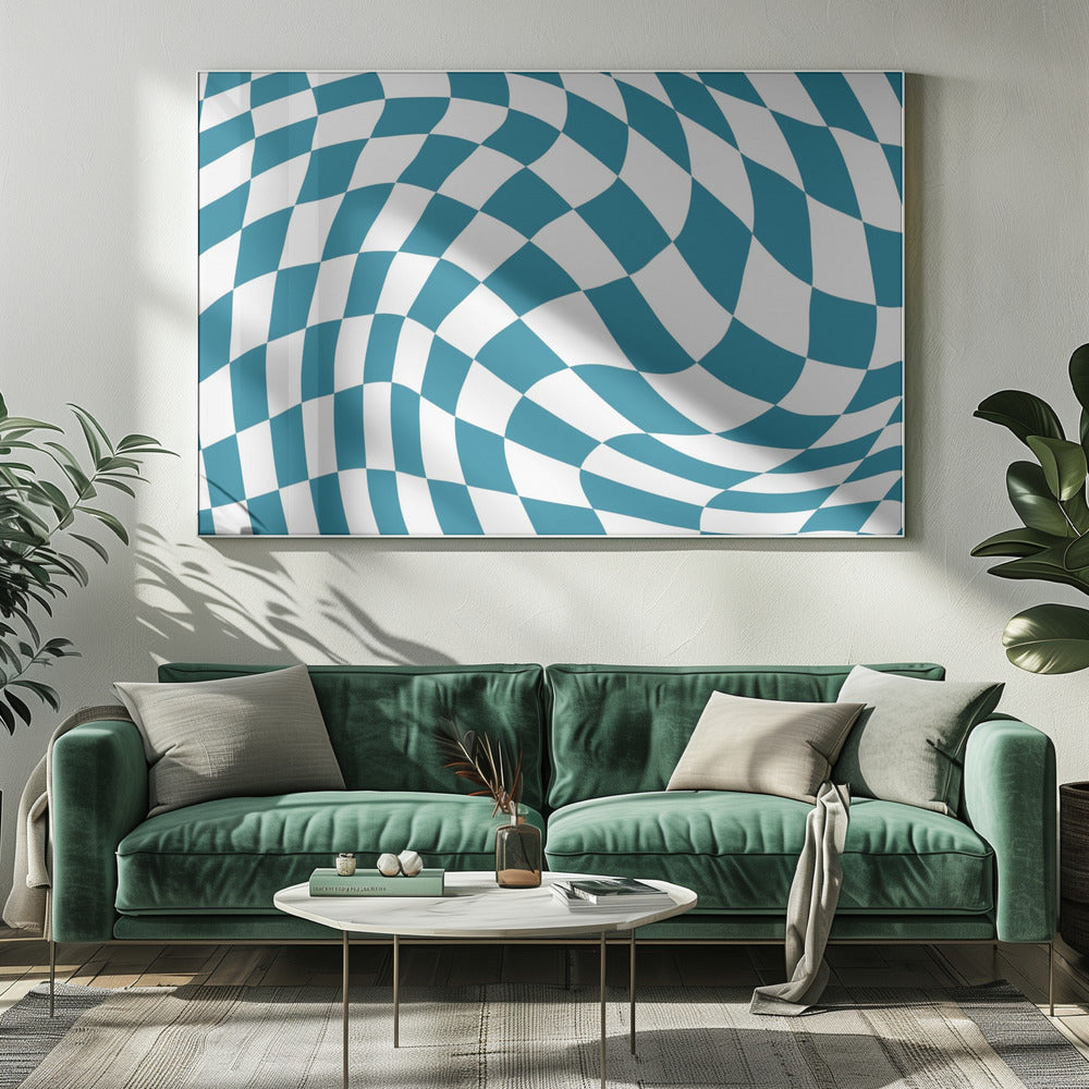 Blauw schaakbord | Canvas
